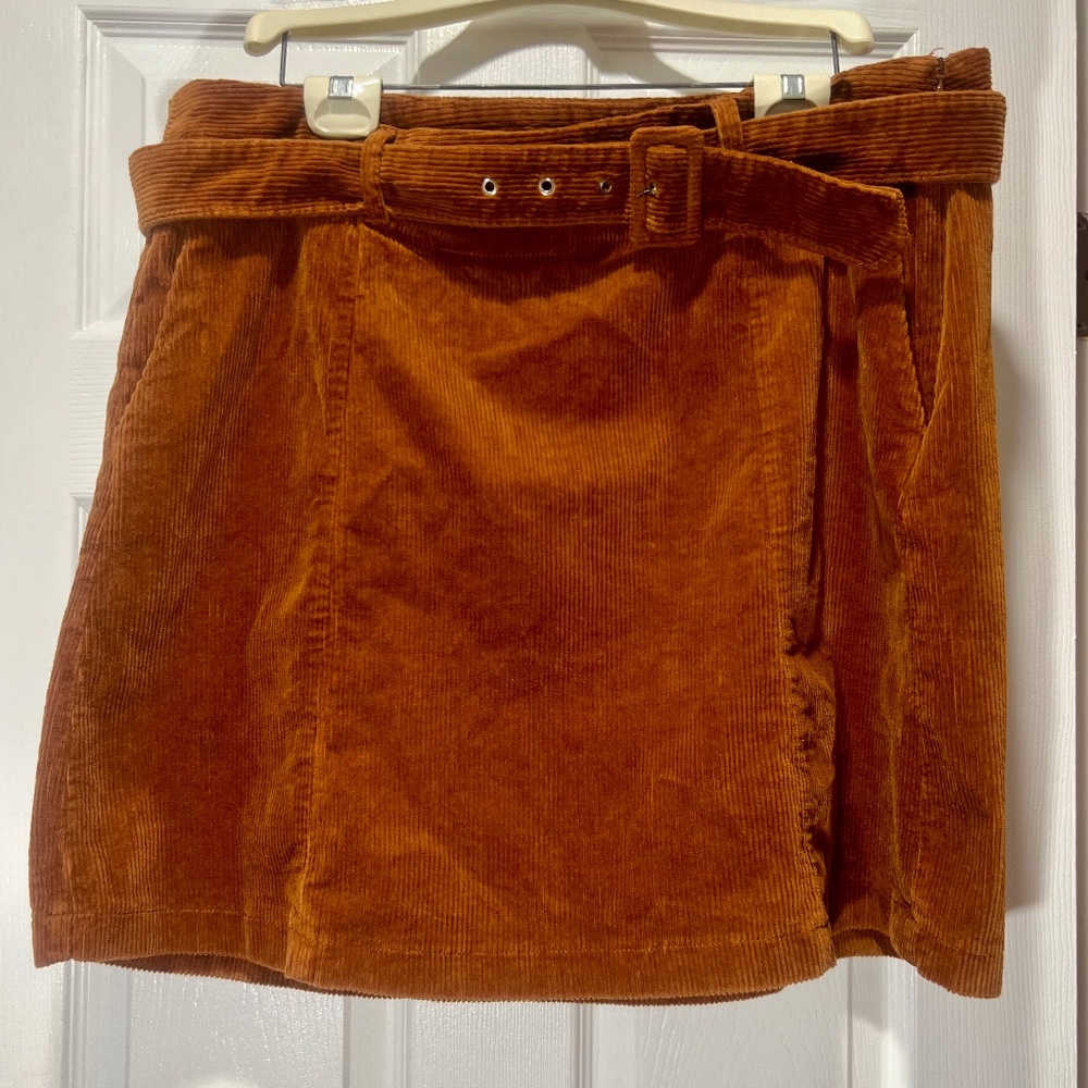 ELOQUII BROWN CORDUROY SKIRT SIZE 16